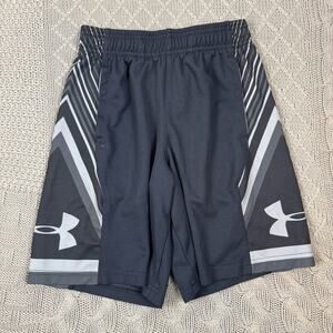 Under Armour Boys Black and Gray Athletic Shorts - YS